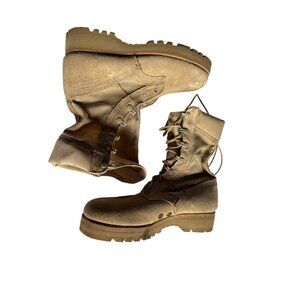 Wellco Desert Combat Boots Size 7R Tan Suede & Nylon Vibram Sole USA-Made Men's